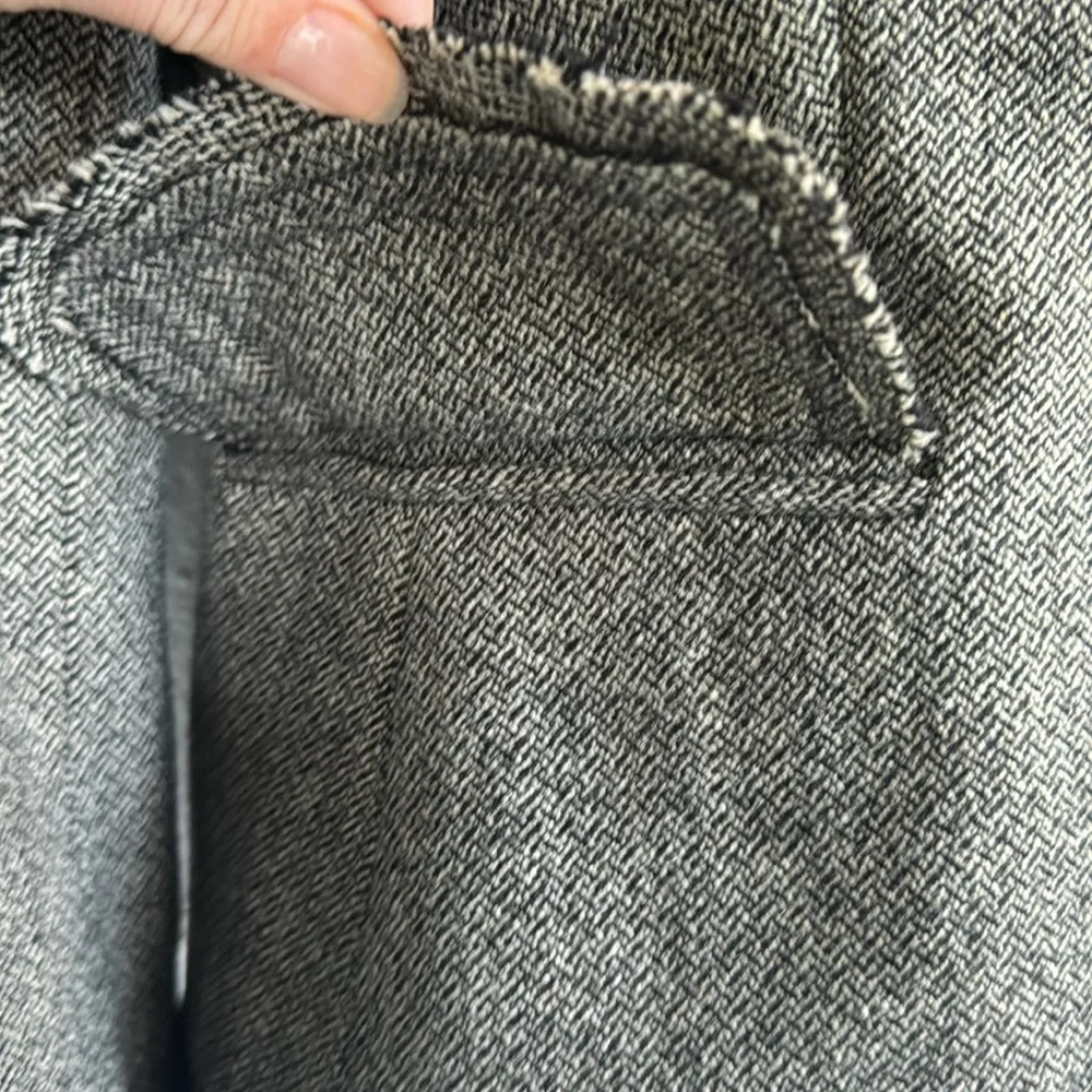 Banana Republic gray wool fringe professional button up blazer jacket size 0